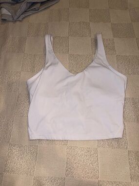 Cropped White V-Neck Tank Crop Top